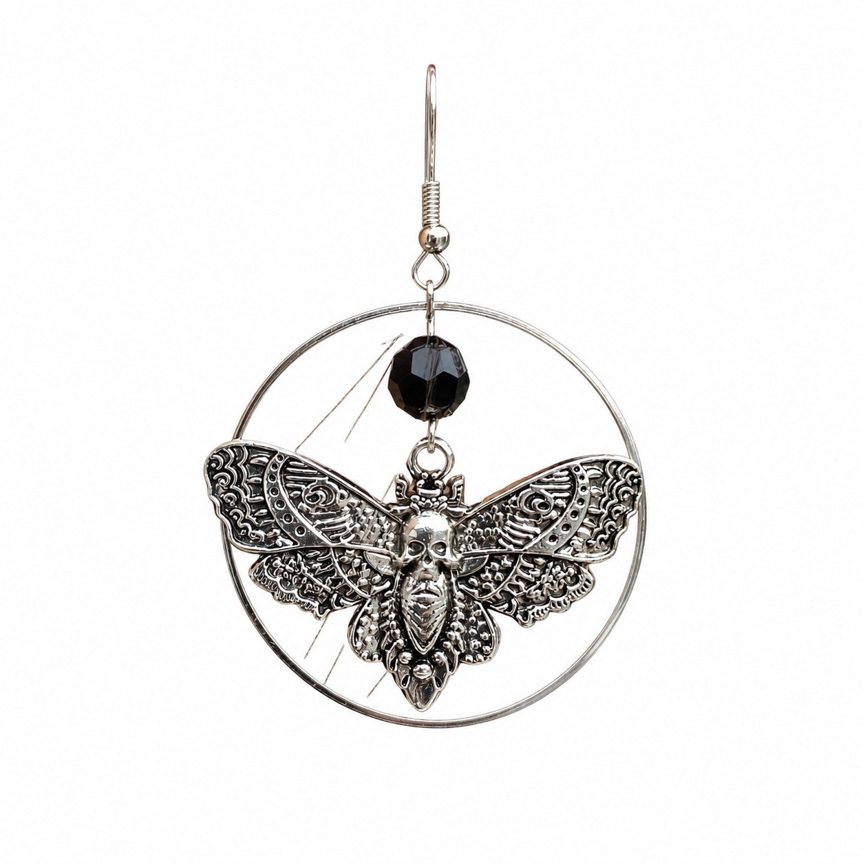 Death's-Head Skull Moth Hoop Earrings