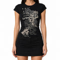 Winged Cross Rose Print Y2K Baby Tee