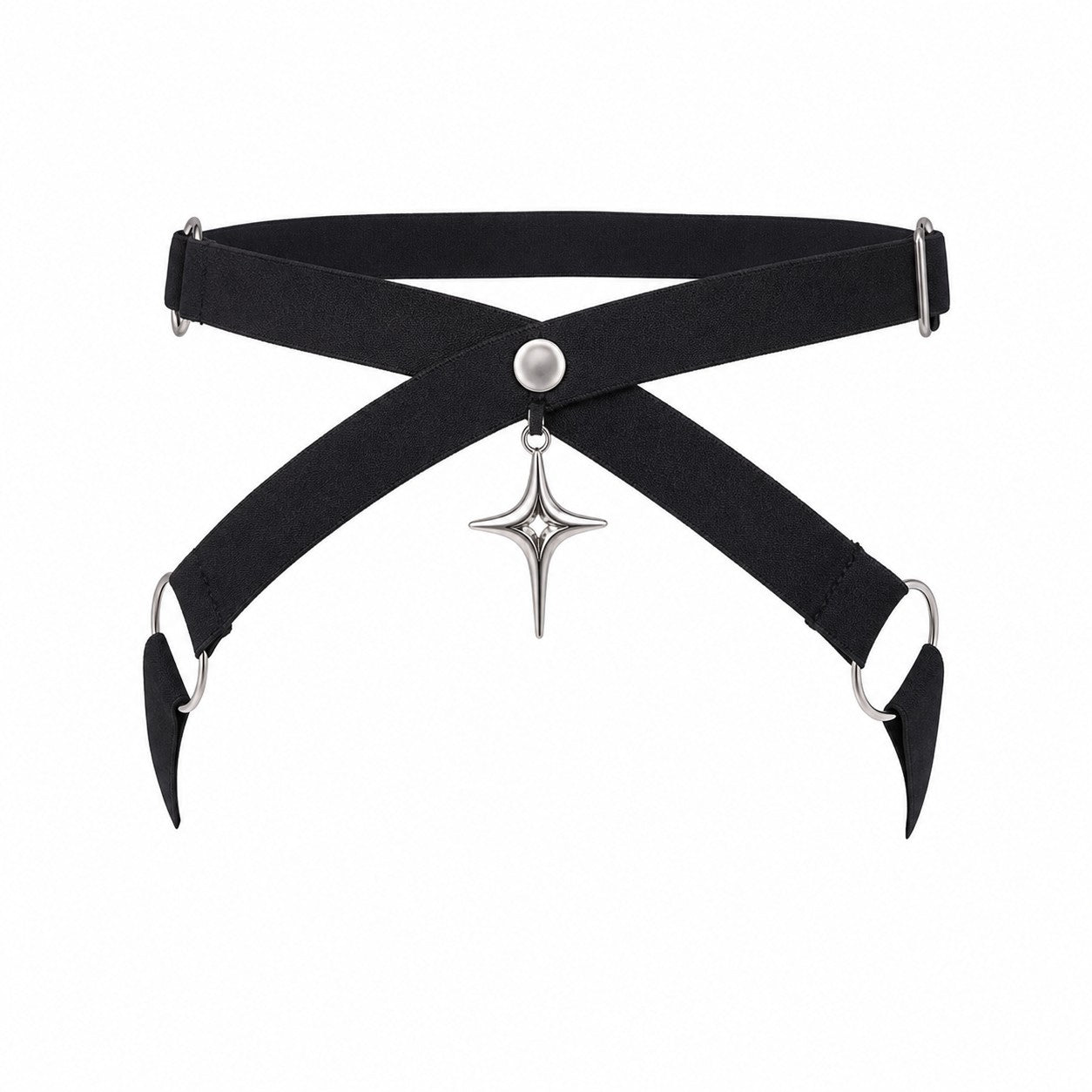 Star Pendant Crisscross Thigh Garter Belt