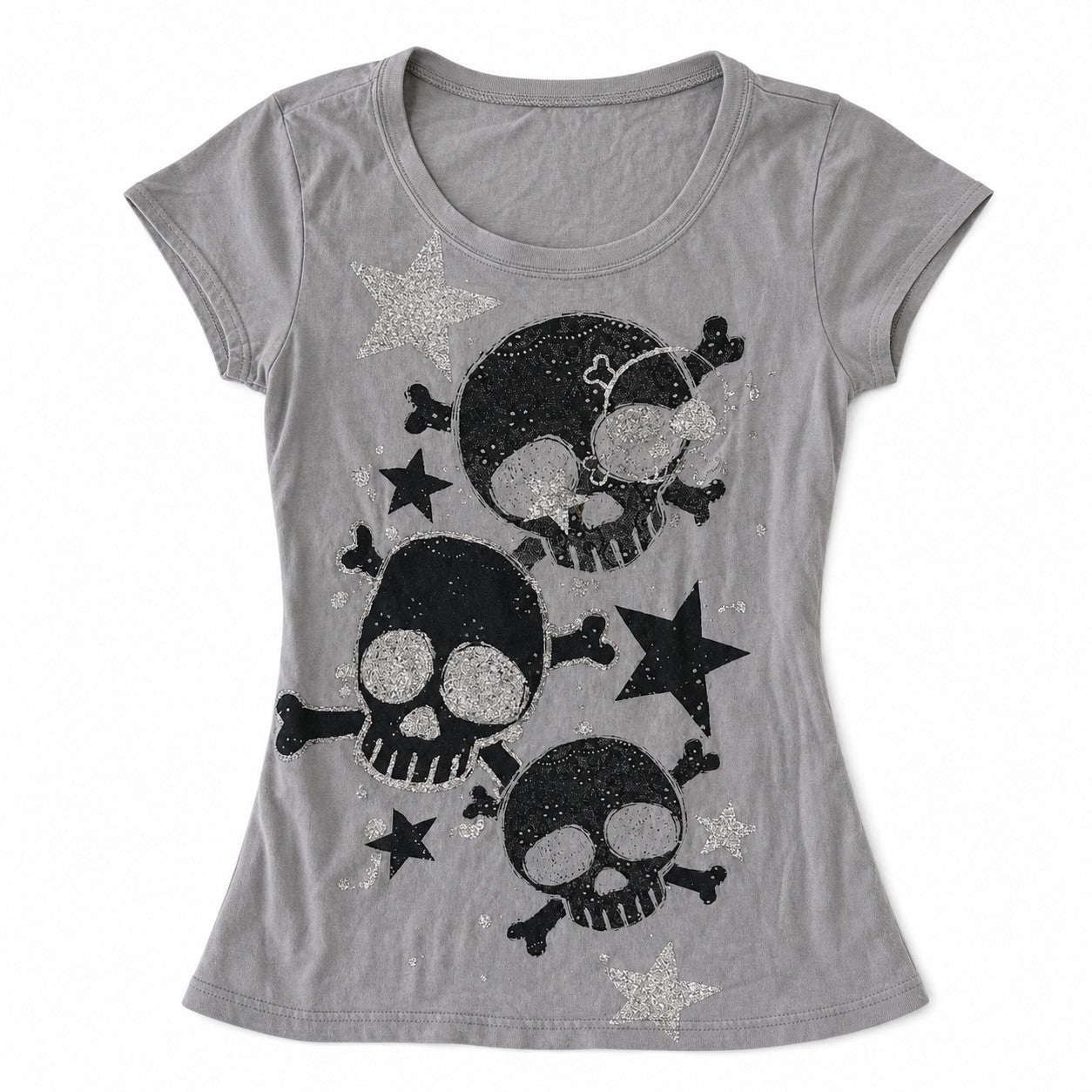star-skull-graphic-tee Gray