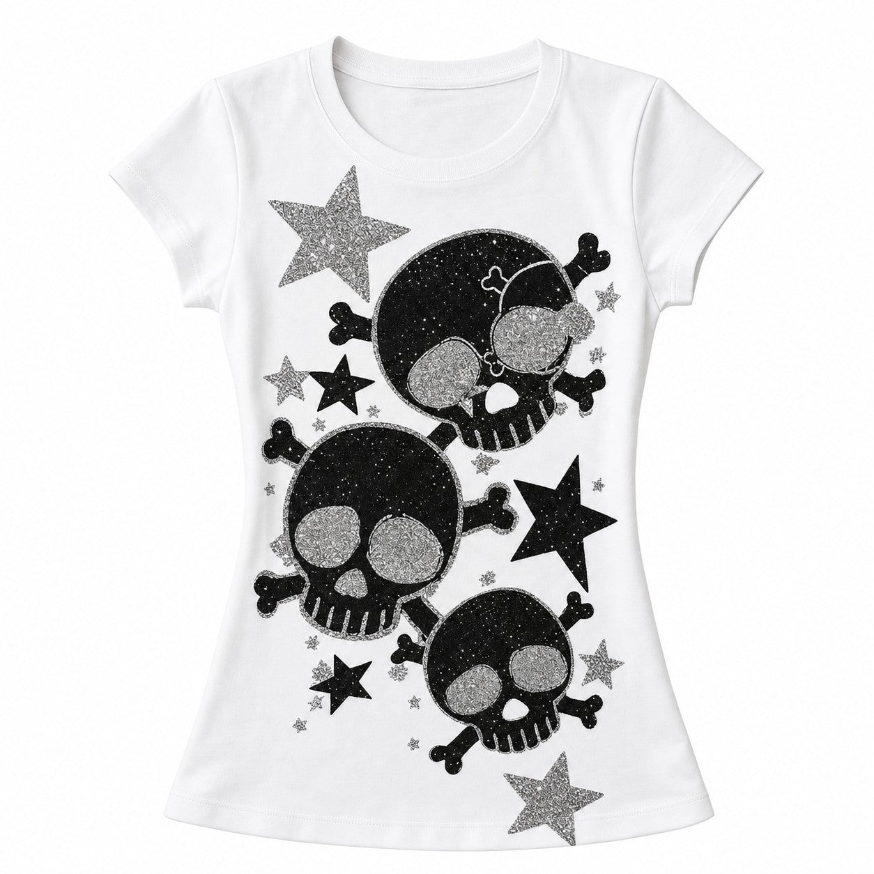 star-skull-graphic-tee White