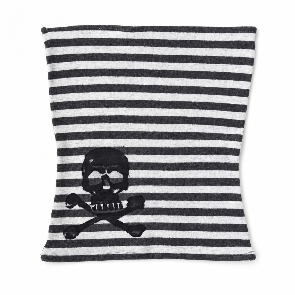 Striped Skull & Crossbones Strapless Bandeau Top
