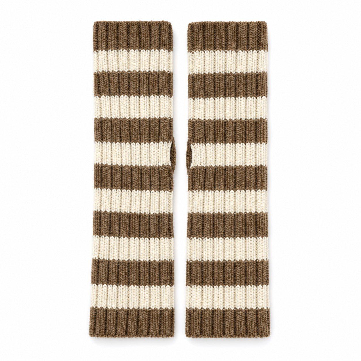 striped-knit-arm-warmers Beige