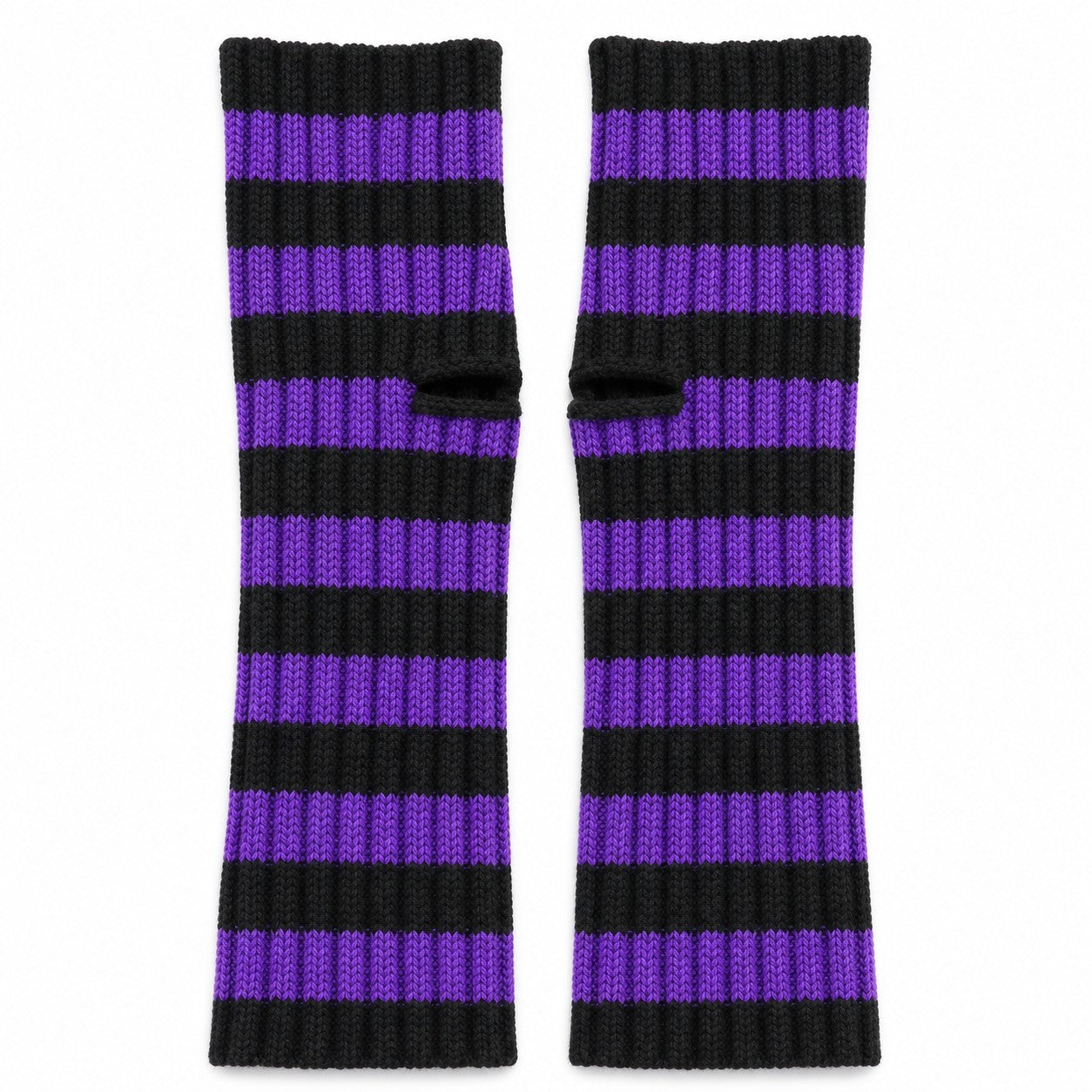 striped-knit-arm-warmers Purple