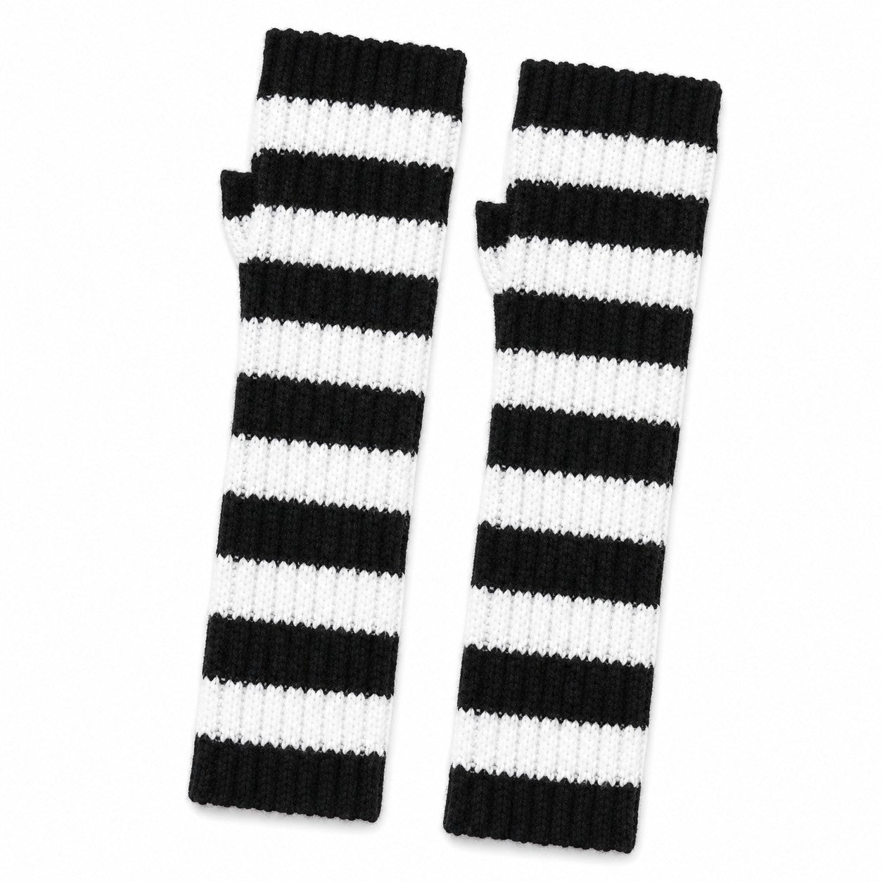 striped-knit-arm-warmers black