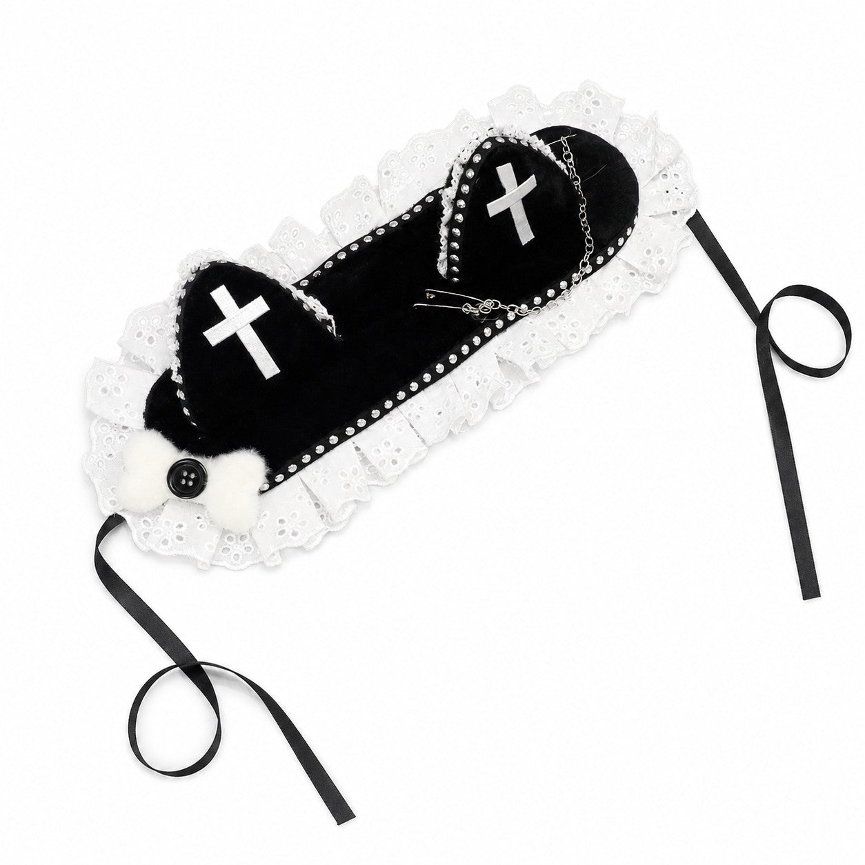 studded-cat-ear-headband Black