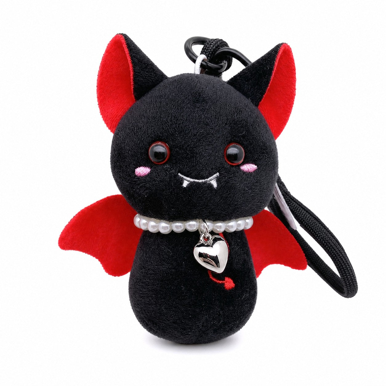 vampire-bat-plush-keychain Black