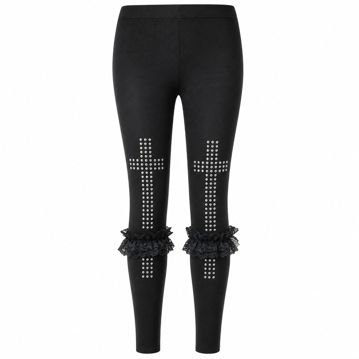 Rhinestone Cross Sheer Tights