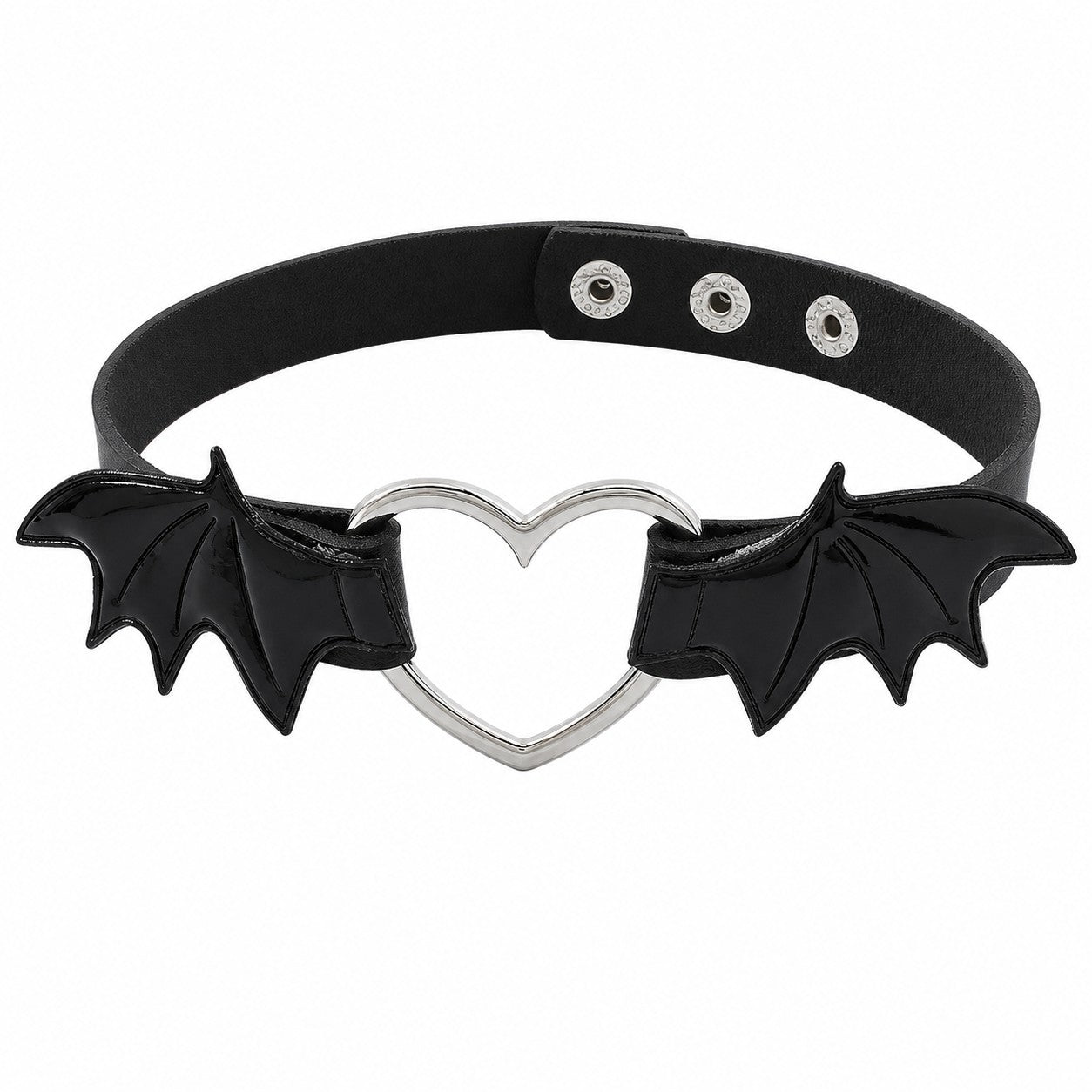 winged-heart-choker-necklace Black