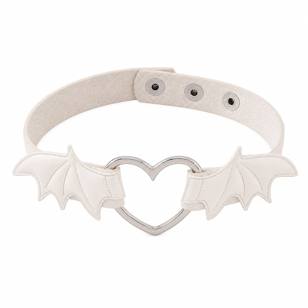 winged-heart-choker-necklace White