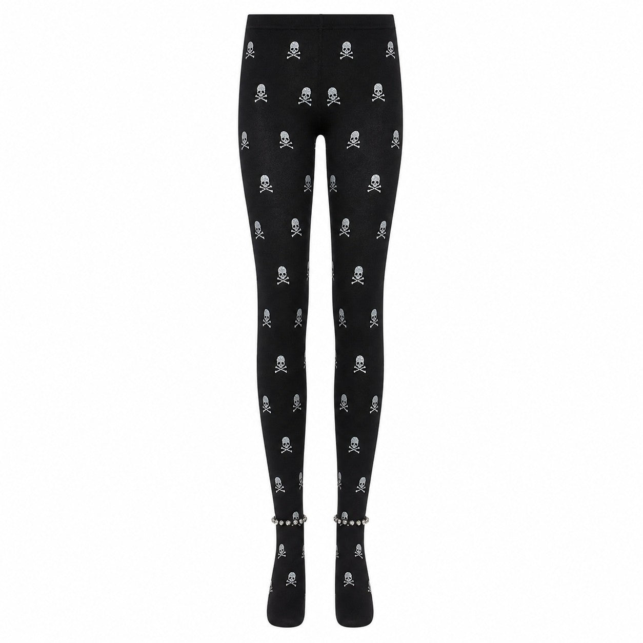 Glitter Skull & Crossbones Tights