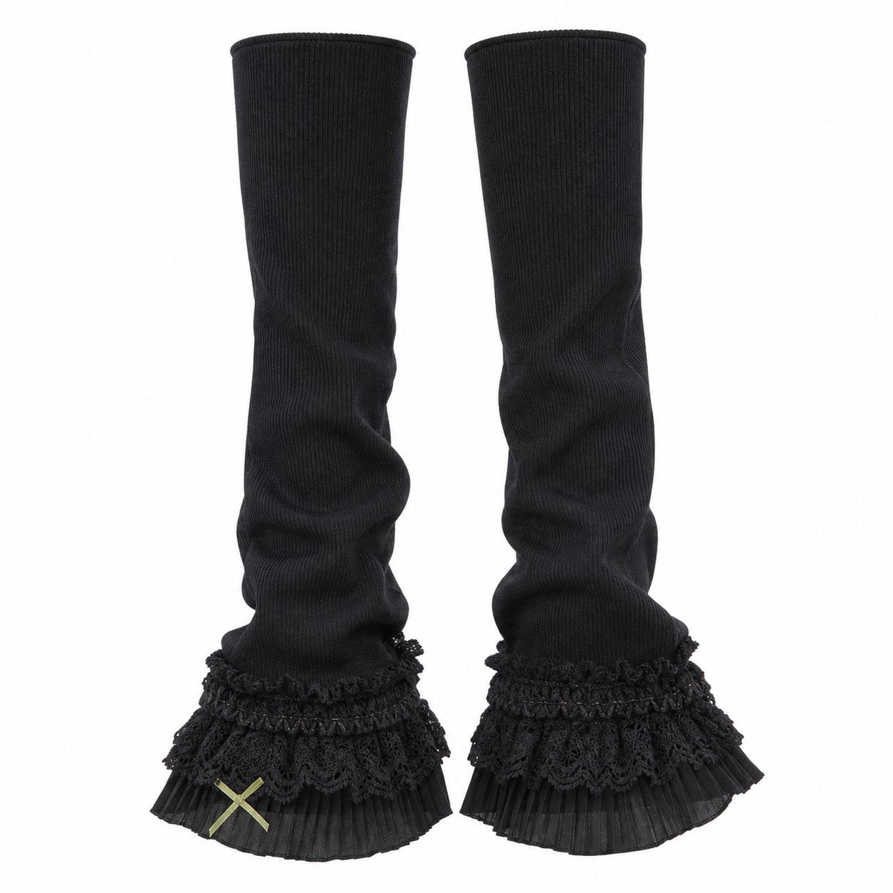 Lace Ruffle Leg Warmers with Suspender Straps