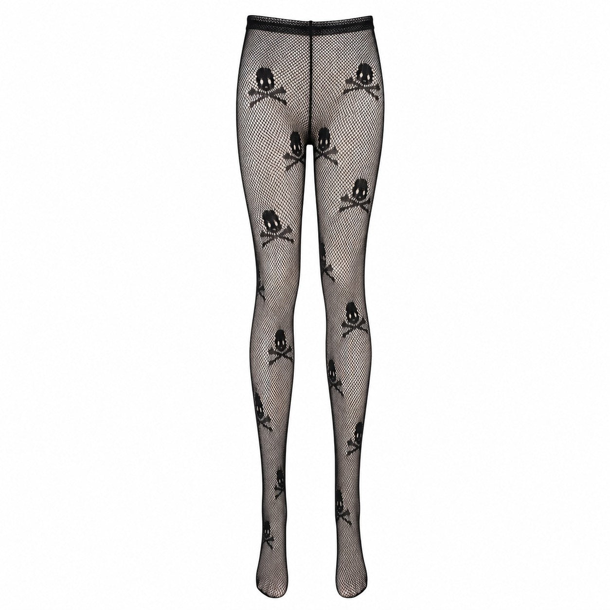 Skull Pattern Fishnet Tights