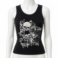 Skull & Wings Print Y2K Grunge Tank Top